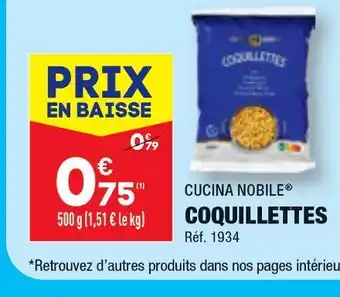 ALDI CUCINA NOBILE COQUILLETTES offre