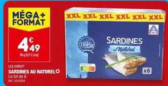 ALDI LES DORIS SARDINES AU NATUREL offre