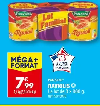 ALDI PANZANI RAVIOLIS offre