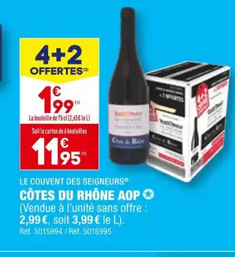 ALDI LE COUVENT DES SEIGNEURS CÔTES DU RHÔNE AOP offre