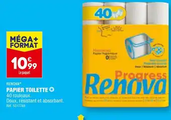 ALDI RENOVA PAPIER TOILETTE offre