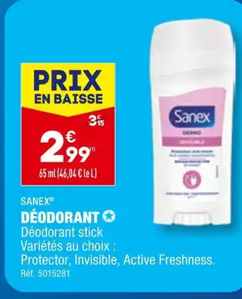 ALDI SANEX DÉODORANT offre