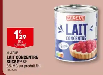 ALDI MILSANI LAIT CONCENTRÉ SUCRÉ offre