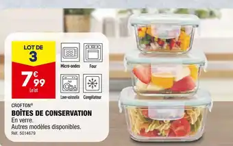 ALDI CROFTON BOÎTES DE CONSERVATION offre
