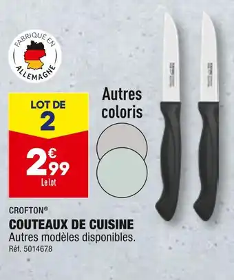 ALDI CROFTON COUTEAUX DE CUISINE offre