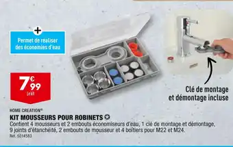 ALDI HOME CREATION KIT MOUSSEURS POUR ROBINETS offre