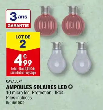 ALDI CASALUX AMPOULES SOLAIRES LED offre
