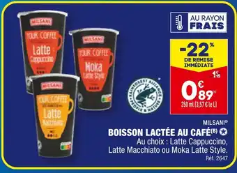 ALDI MILSANI BOISSON LACTÉE AU CAFÉ offre