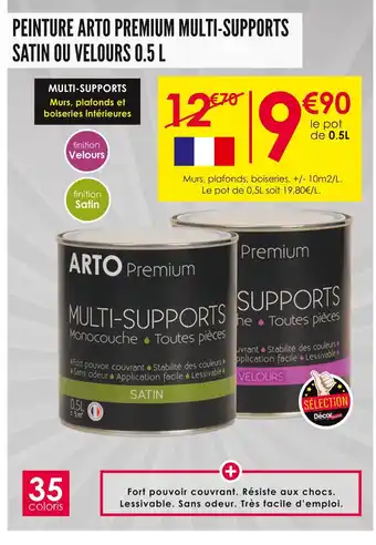 Décor Discount ARTO PREMIUM PEINTURE MULTI-SUPPORTS SATIN OU VELOURS 0.5 L offre