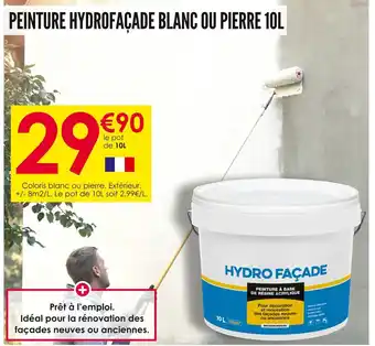 Décor Discount PEINTURE HYDROFAÇADE BLANC OU PIERRE 10L offre