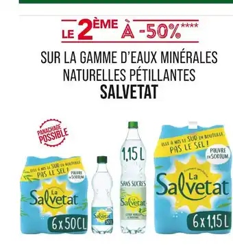 Match SALVETAT LE 2ÈME À -50% SUR LA GAMME D’EAUX MINÉRALES NATURELLES PÉTILLANTES SALVETAT offre