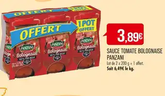 Match PANZANI SAUCE TOMATE BOLOGNAISE offre