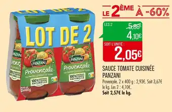 Match PANZANI SAUCE TOMATE CUISINÉE offre