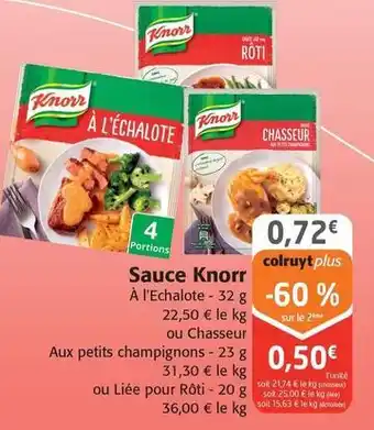 Colruyt Knorr - sauce offre