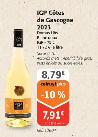 Colruyt Domus uby - igp cotes de gascogne 2023 offre