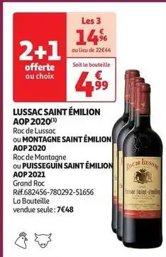 Auchan Supermarché Roc de lussac - lussac saint émilion aop 2020 offre