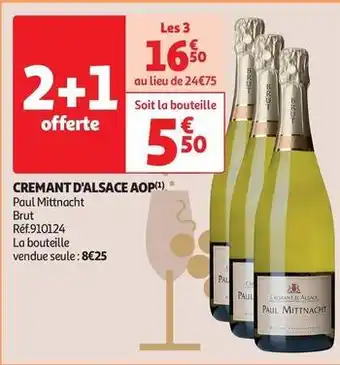 Auchan Supermarché Paul mittnacht - cremant d'alsace aop offre