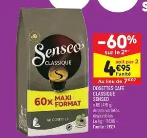 Leader Price Senseo - dosettes café classique offre