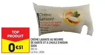 Leader Price Sooa - créme lavante au beurre de karité et à l'huile d'argan offre