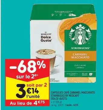 Leader Price Nescafe dolce gusto - capsules café caramel macchiato starbucks offre
