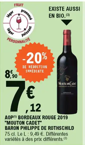 E.Leclerc AOP Bordeaux Rouge 2019 offre