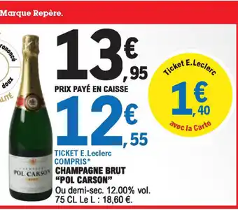 E.Leclerc Champagne Brut Pol Carson offre
