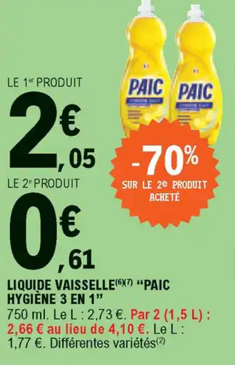 E.Leclerc Liquide Vaisselle Paic offre