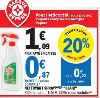 E.Leclerc Nettoyant Spray Clair offre