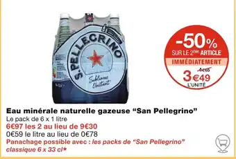 Monoprix San Pellegrino Eau minérale naturelle gazeuse offre