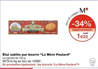 Monoprix La Mère Poulard Étui sablés pur beurre offre