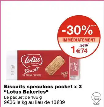 Monoprix Lotus Bakeries Biscuits speculoos pocket x 2 offre