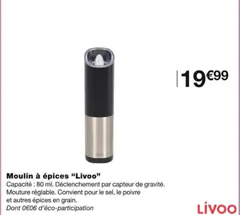 Monoprix Livoo Moulin à épices offre