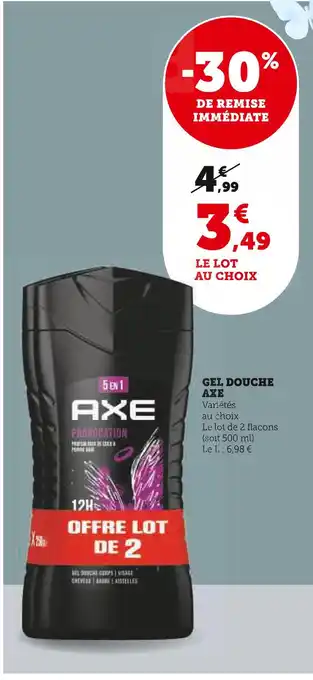 Super U AXE GEL DOUCHE offre