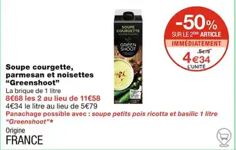 Monoprix Greenshoot Soupe courgette, parmesan et noisettes offre