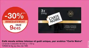 Monoprix Carte Noire Café moulu arôme intense et goût unique, pur arabica offre
