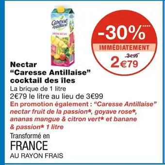 Caresse Antillaise Nectar cocktail des îles