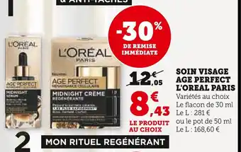 Super U L'OREAL PARIS SOIN VISAGE AGE PERFECT offre