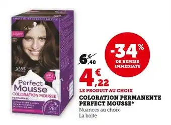 Hyper U PERFECT MOUSSE COLORATION PERMANENTE offre