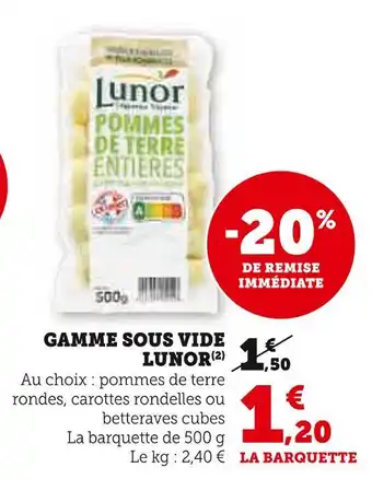 LUNOR GAMME SOUS VIDE