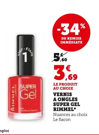 Hyper U RIMMEL VERNIS A ONGLES SUPER GEL offre