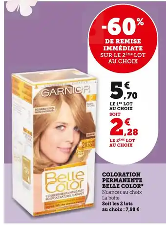 Hyper U GARNIER COLORATION PERMANENTE BELLE COLOR offre