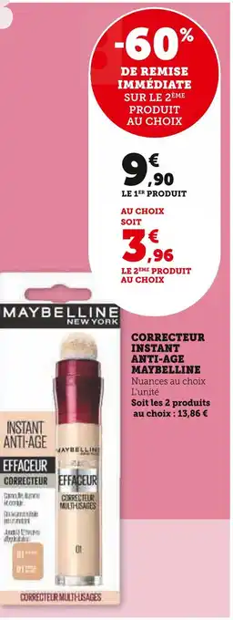 Hyper U MAYBELLINE CORRECTEUR INSTANT ANTI-AGE offre