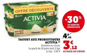 Hyper U ACTIVIA YAOURT AUX PROBIOTIQUES offre