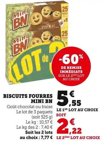 Hyper U MINI BN BISCUITS FOURRES offre