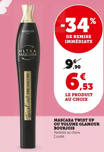 Super U BOURJOIS MASCARA TWIST UP OU VOLUME GLAMOUR offre