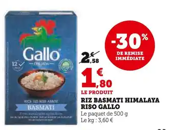Super U RISO GALLO RIZ BASMATI HIMALAYA offre