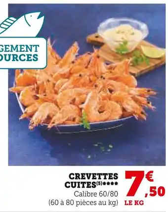 Super U CREVETTES CUITES offre