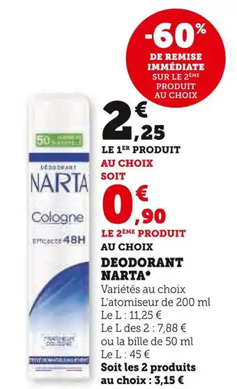 Hyper U NARTA DEODORANT offre