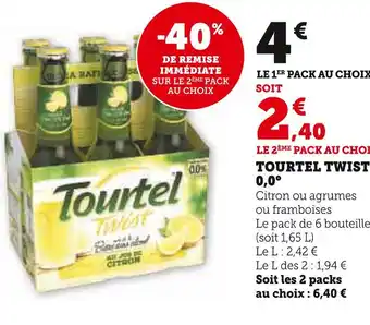 Hyper U TOURTEL TOURTEL TWIST 0,0° offre