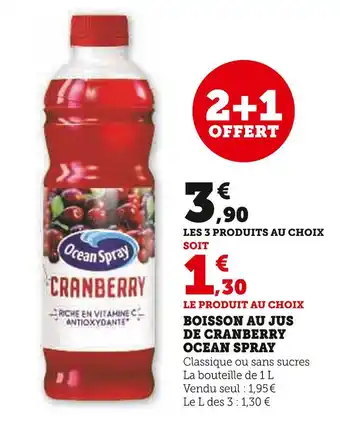 Hyper U OCEAN SPRAY BOISSON AU JUS DE CRANBERRY offre